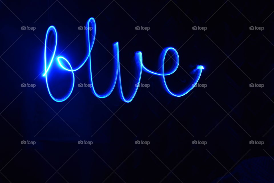 Painting with light the word blue