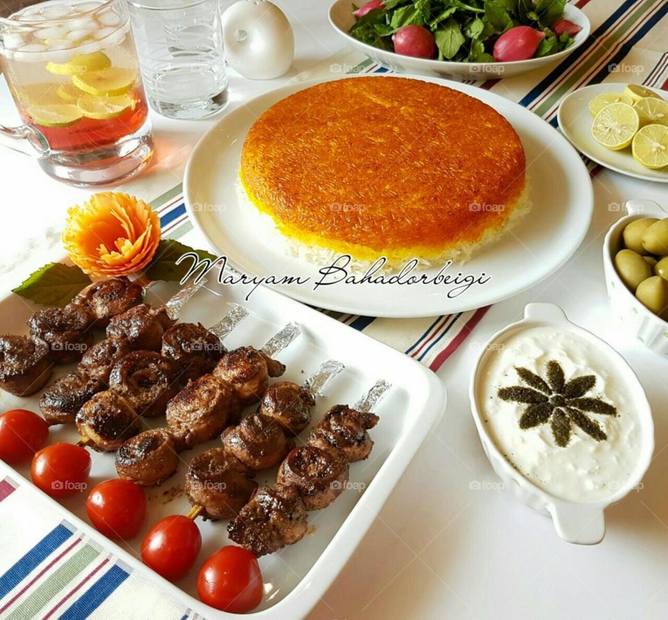 Iranian rice cake