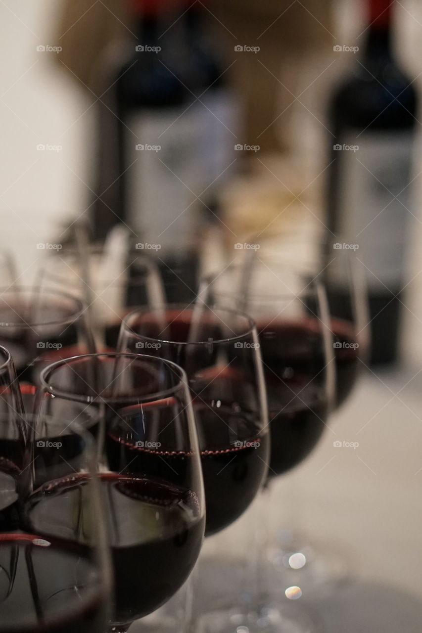 Wineglasses in a row