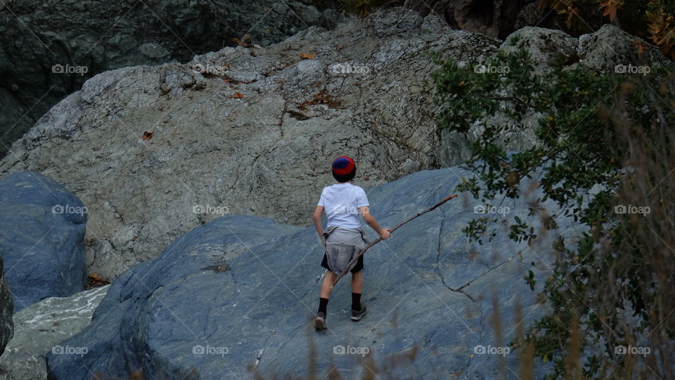 Kid exploring outdoors