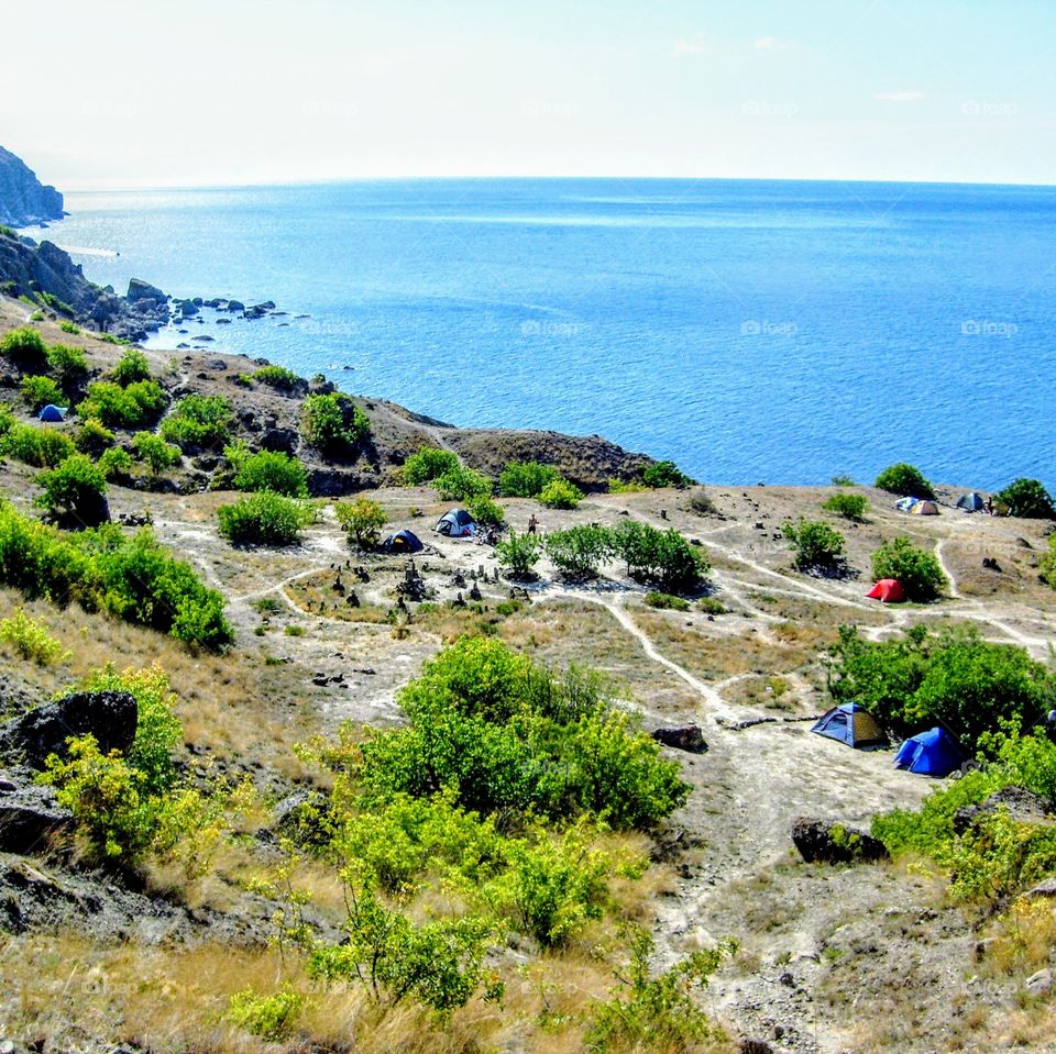 tourist camp by the sea