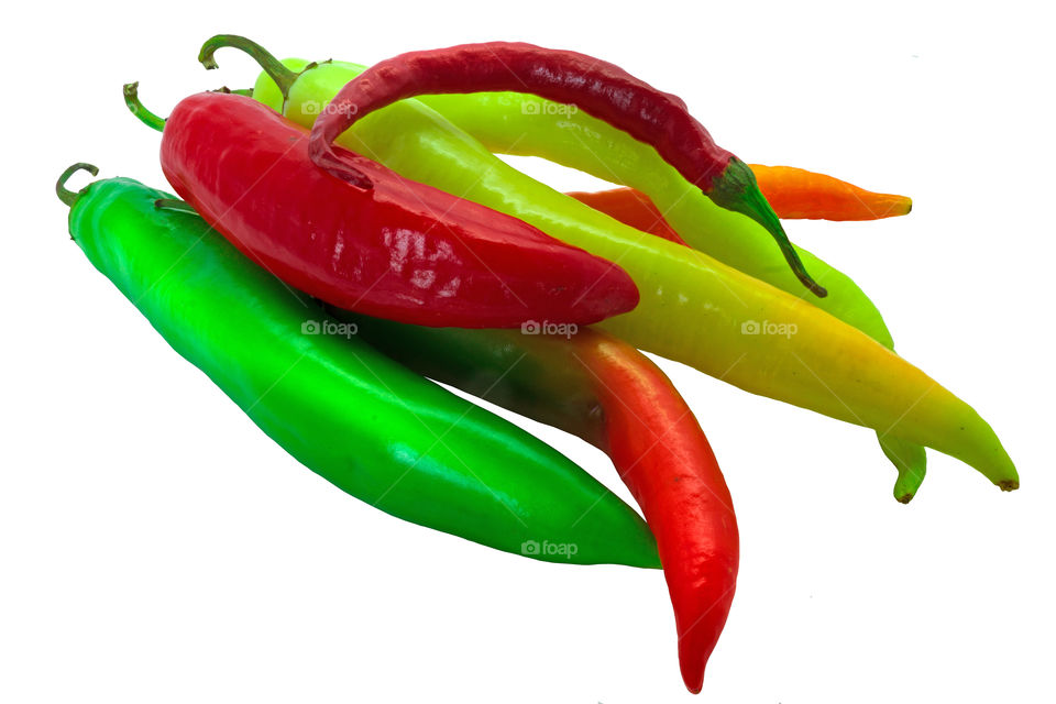 Colorful hot peppers