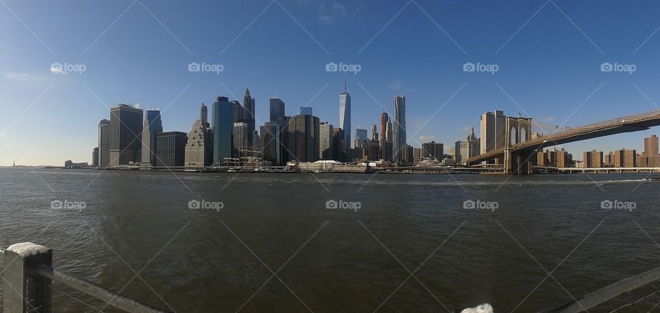 nyc. nyc shot from Brooklyn Bridge