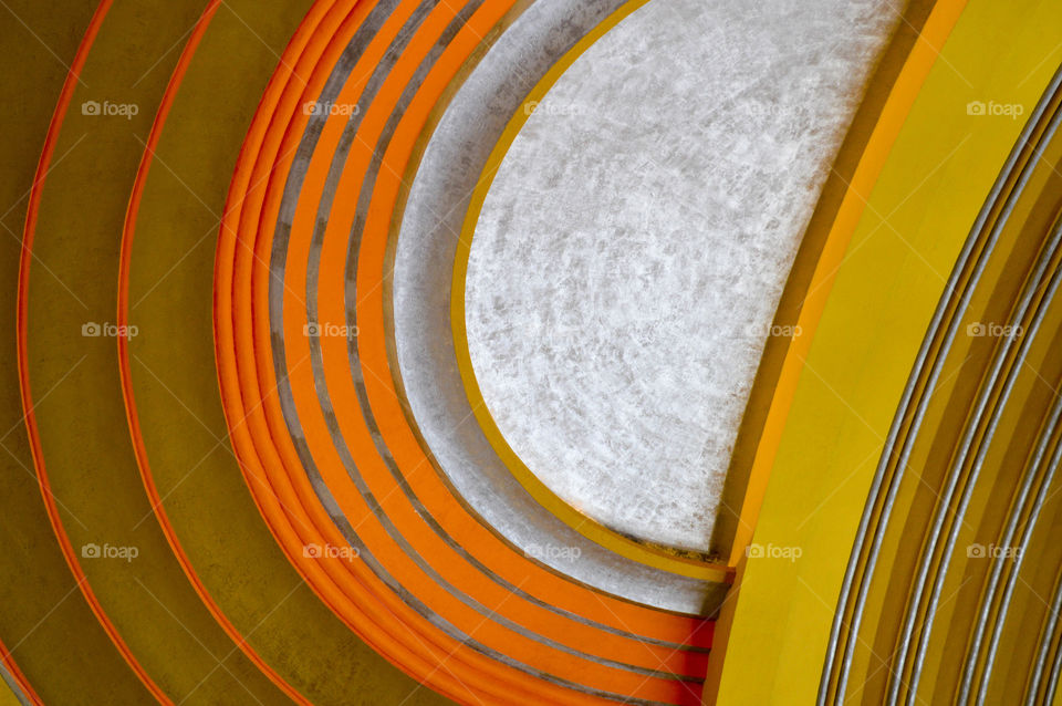 Colorful, textured ceiling