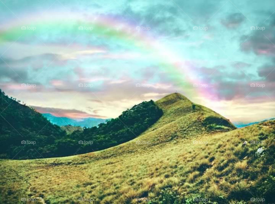 A mountain and a rainbow