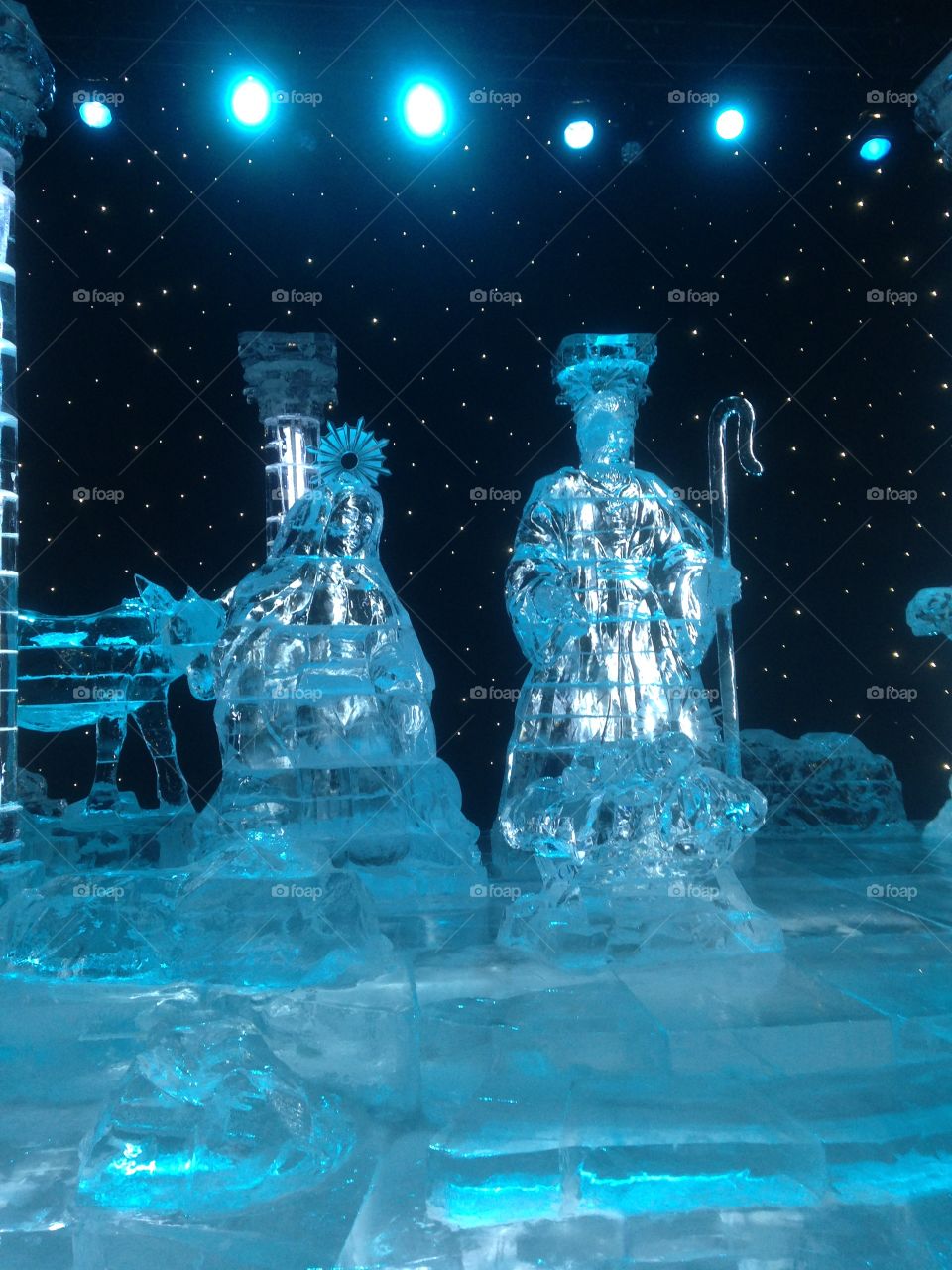 Nativity ice sculpture