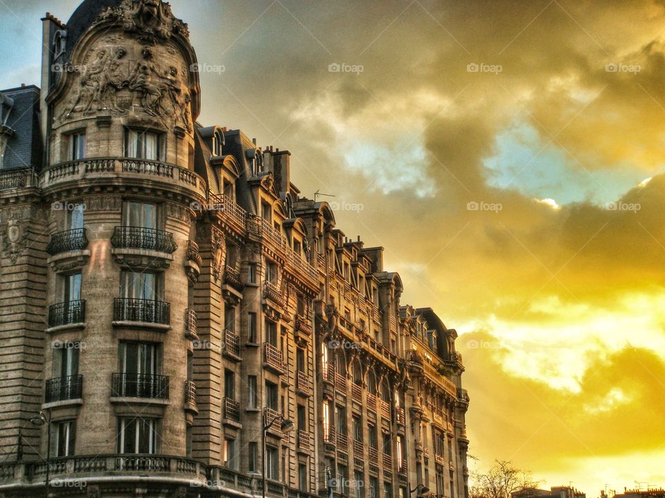 Old building in Paris in summer