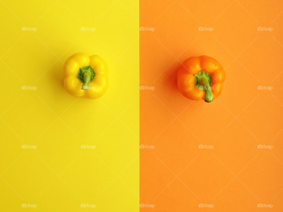 Two colors bell peppers