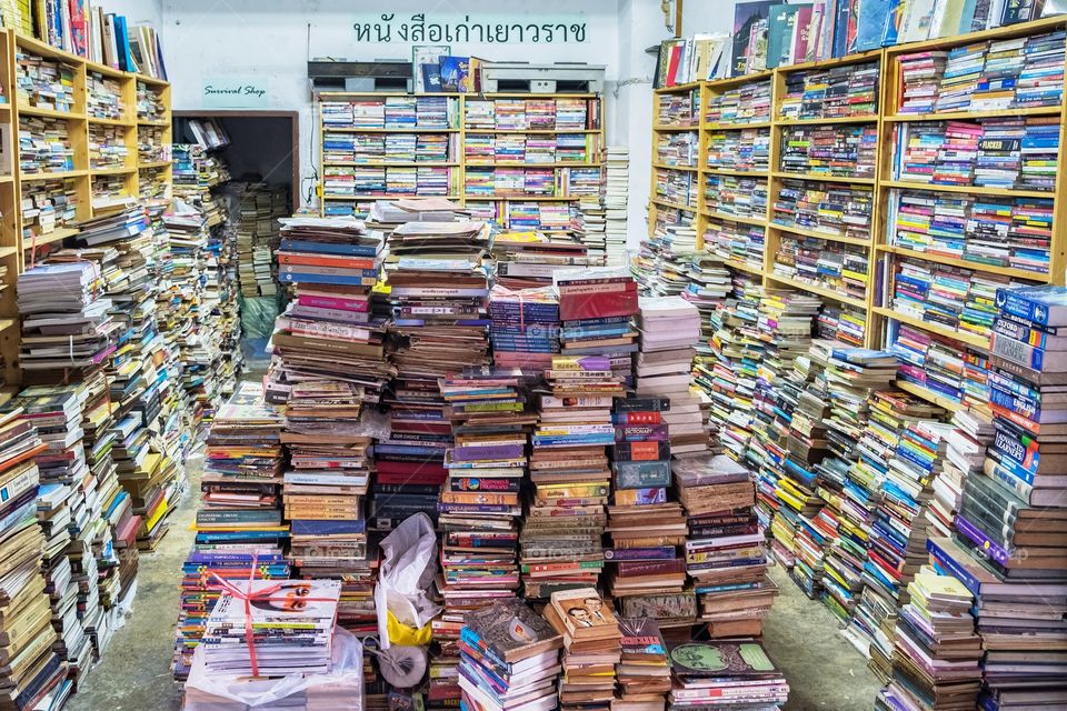 Second hand book store shop in Thailand