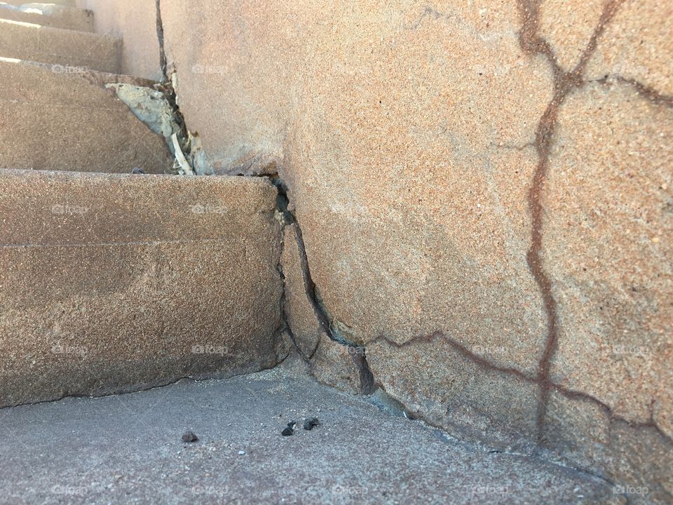 Abandoned grunge concrete staircase and wall background image