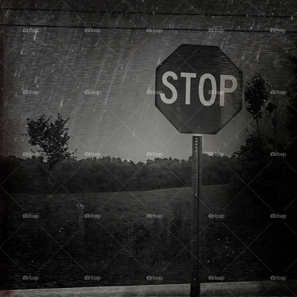 eerie stop sign