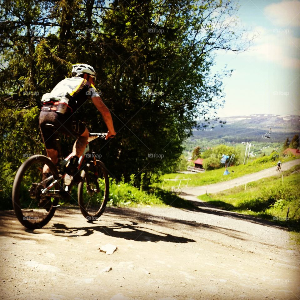 Cycling on the mountain