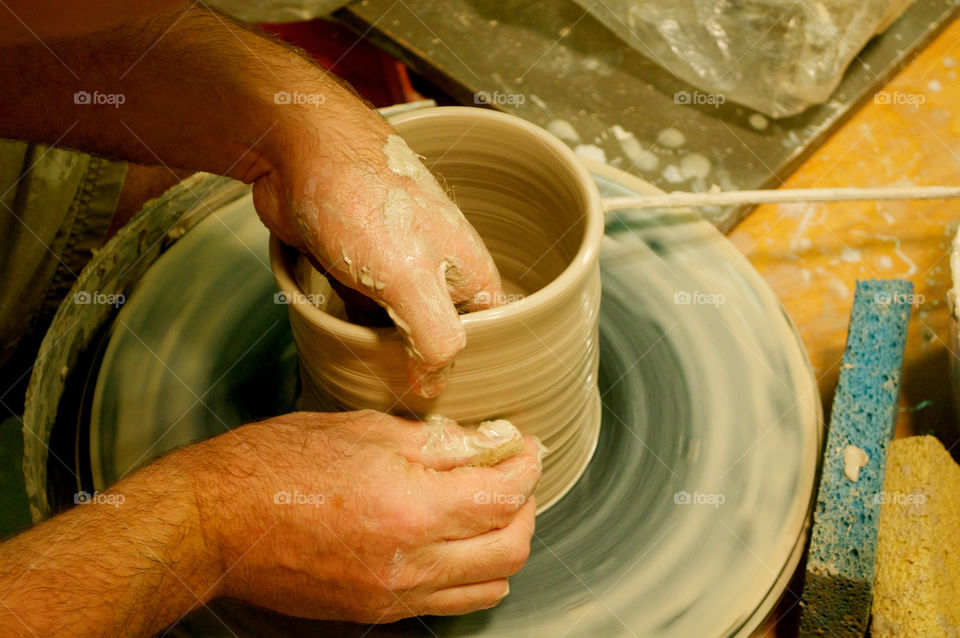 wheel hands pottery clay by jeffreyfulton