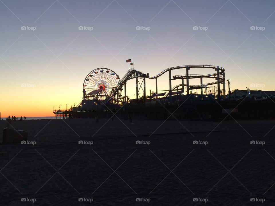 Santa Monica Pier at Sunset