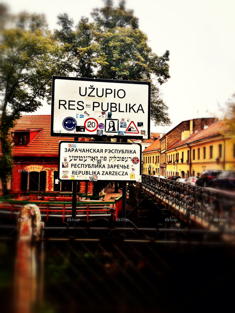 vilnius sign bridge neighbourhood by penguincody