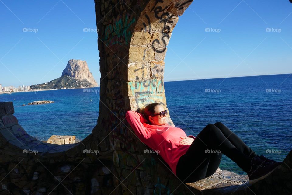 Circles#panorama#rock#sea#view#human