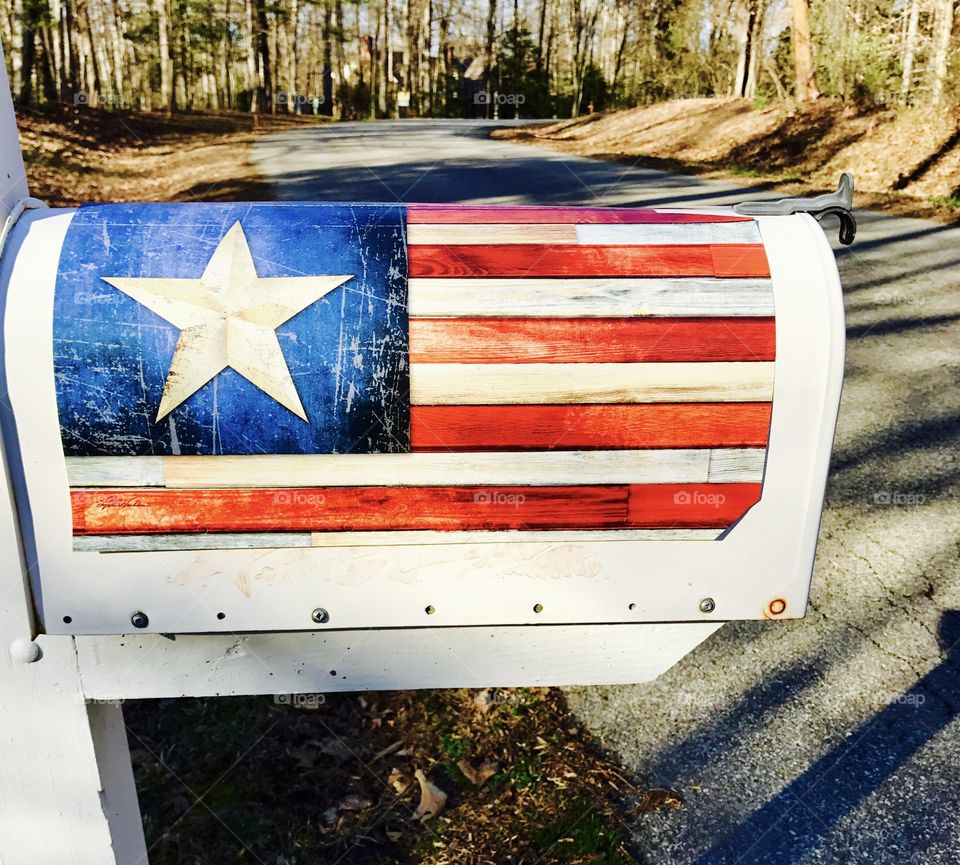 American Flag Mailbox