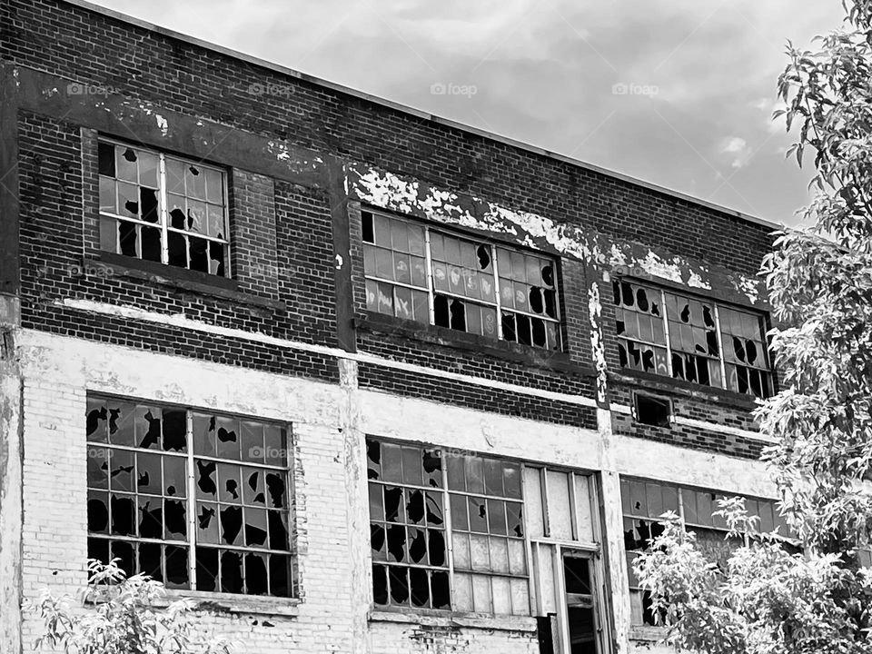 Old building with broken windows…