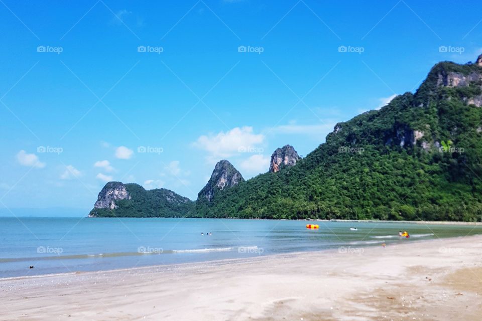 Scenic view of coastline and headland