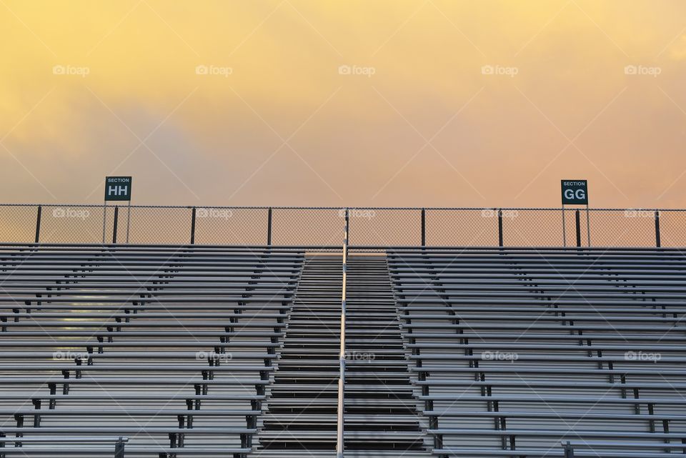 Empty stands at a stadium