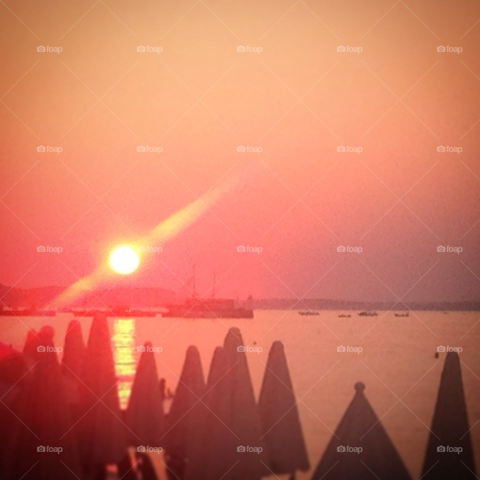 Golden hour. Beautiful golden colors at chalkidiki 