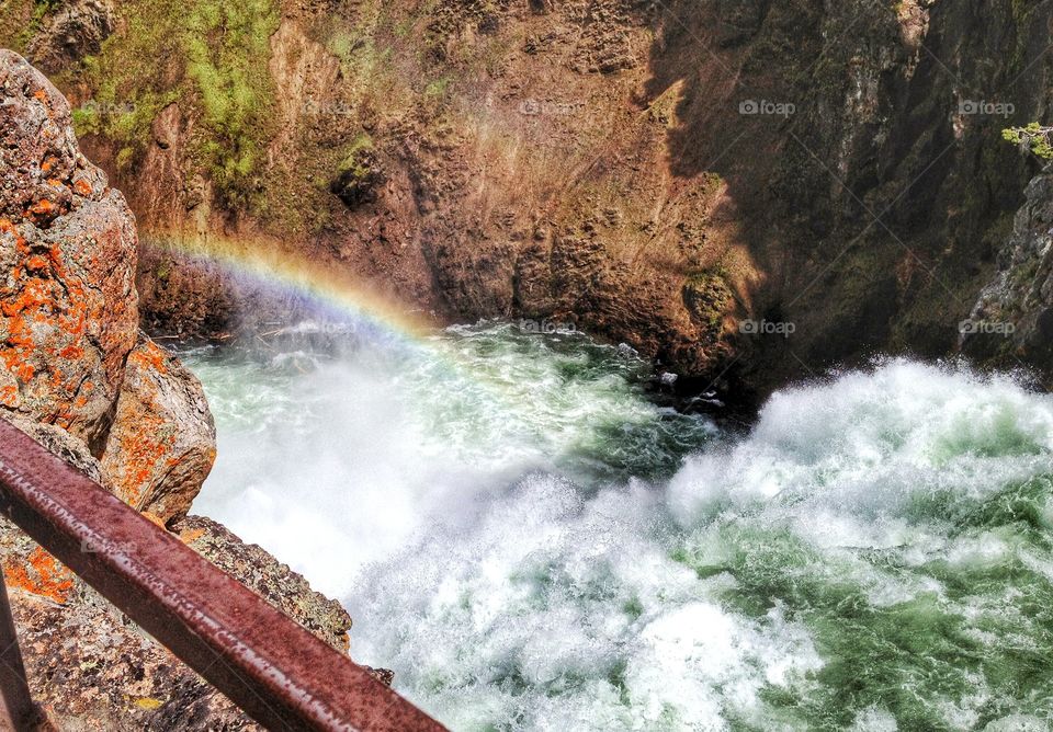 Scenic view of waterfall