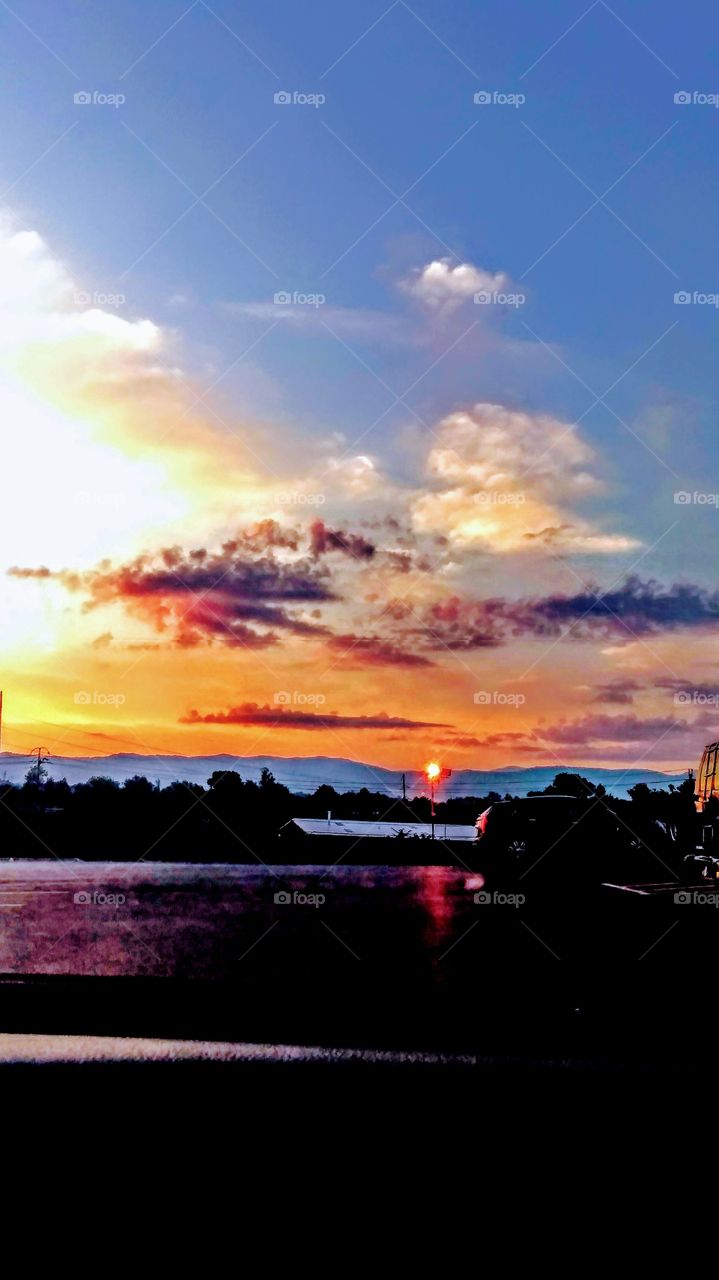 Gorgeous colorful sky.