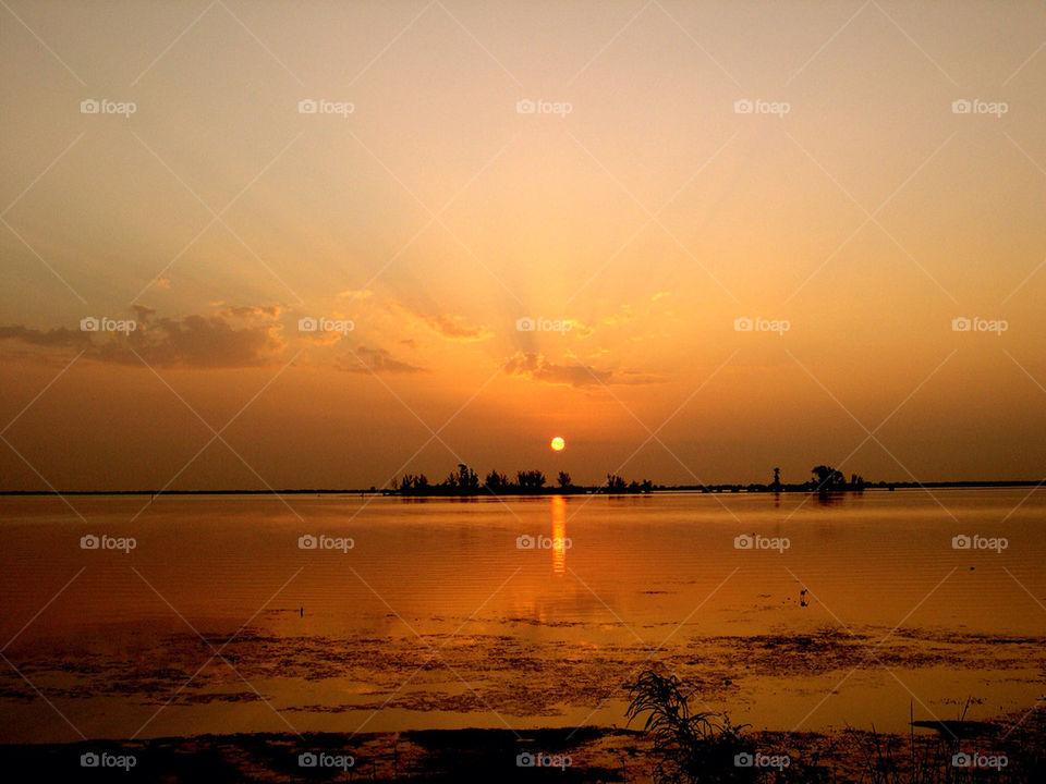 orange sun river cool by brockwillis