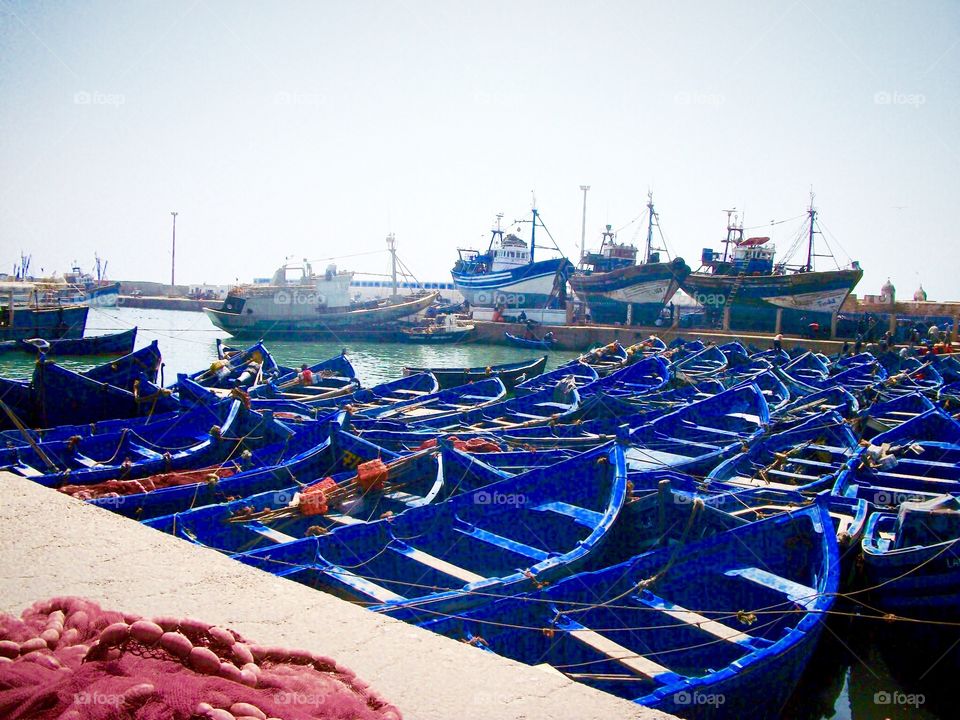 View of old fishing boats