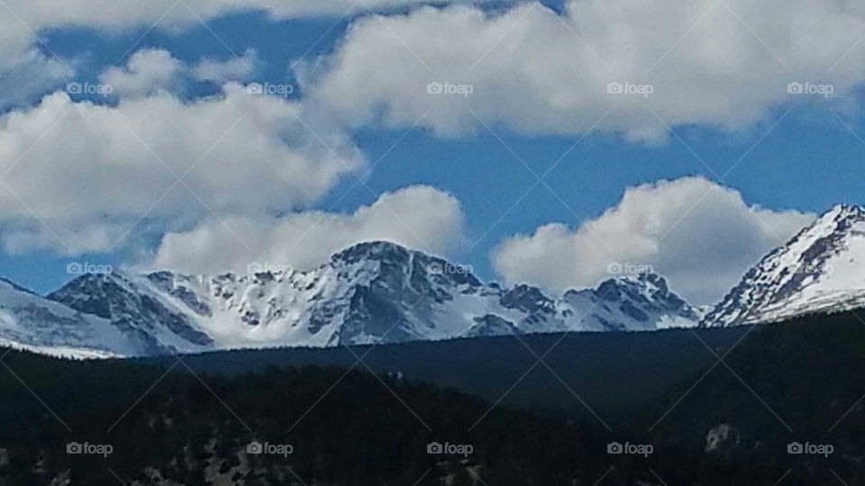 Snow on the mountains