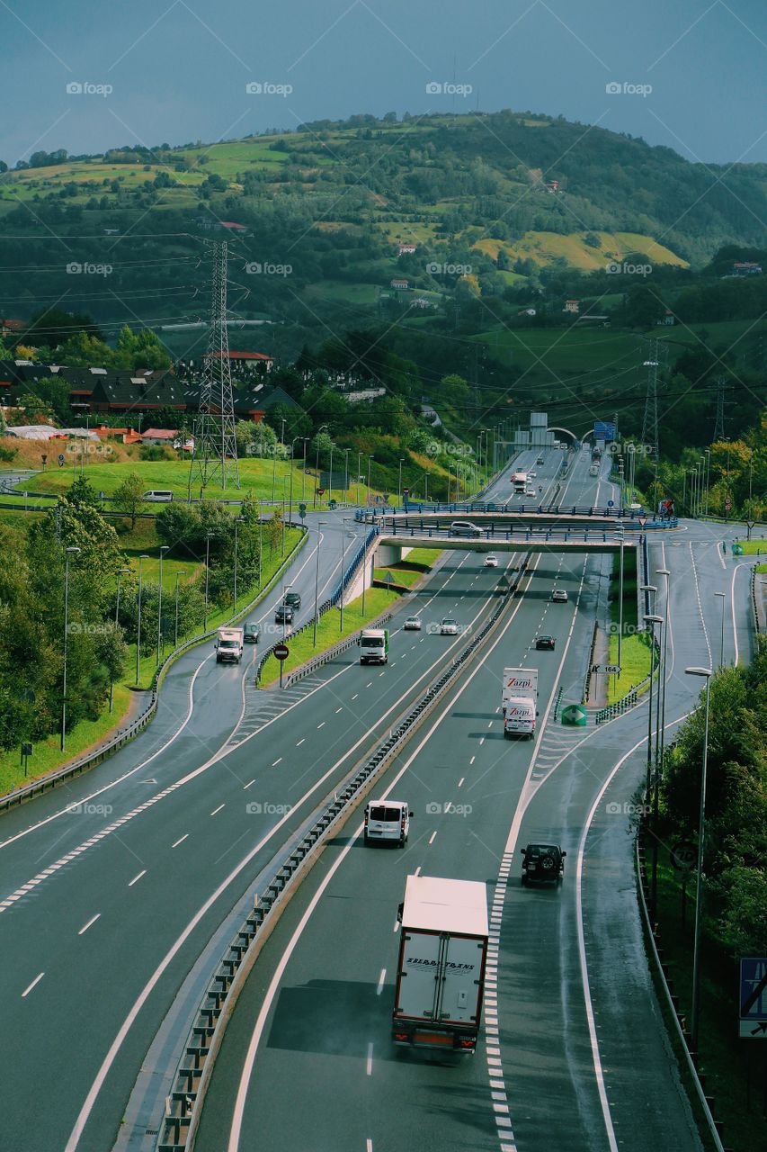 Mountain and highway