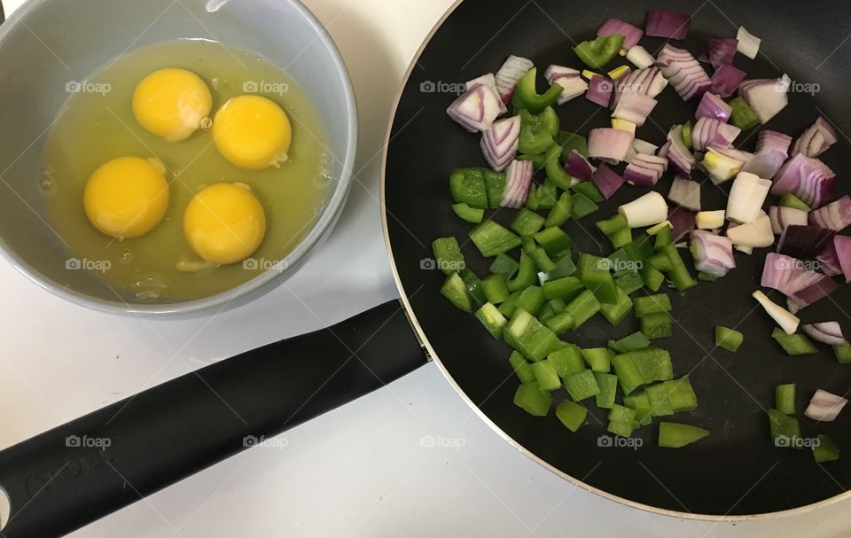 Omelette makings mmm breakfast