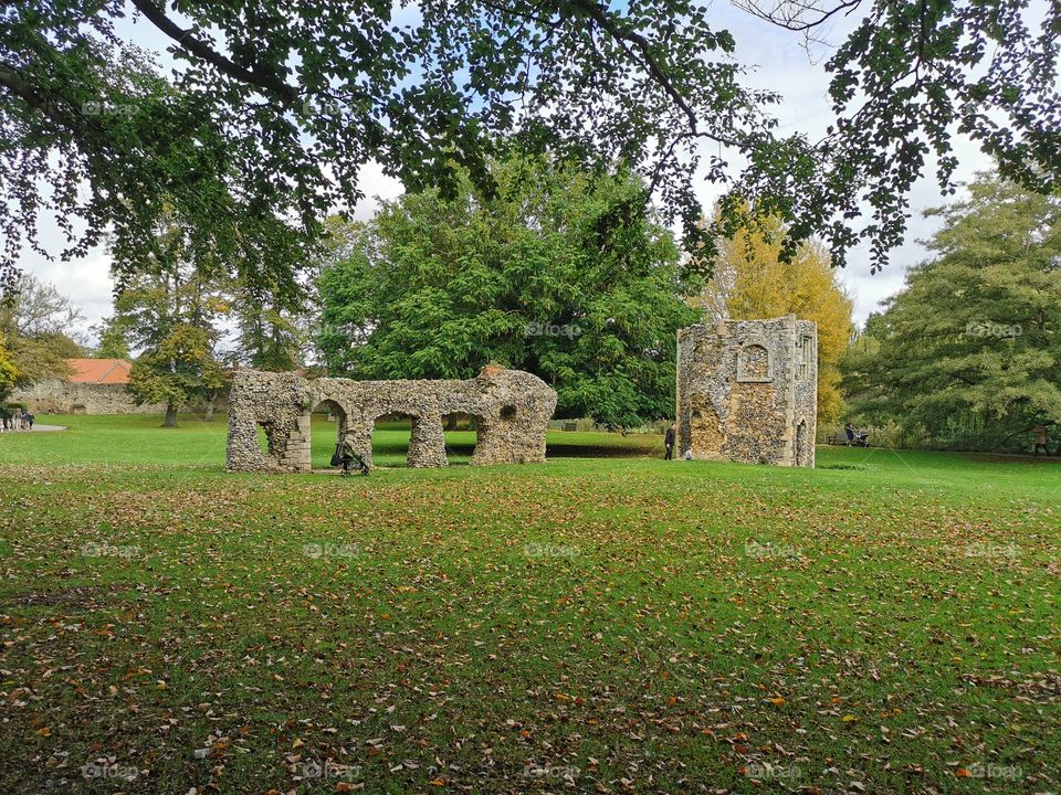 The Medieval Ruins in the Abbey Gardens, Bury St Edmunds, Suffolk