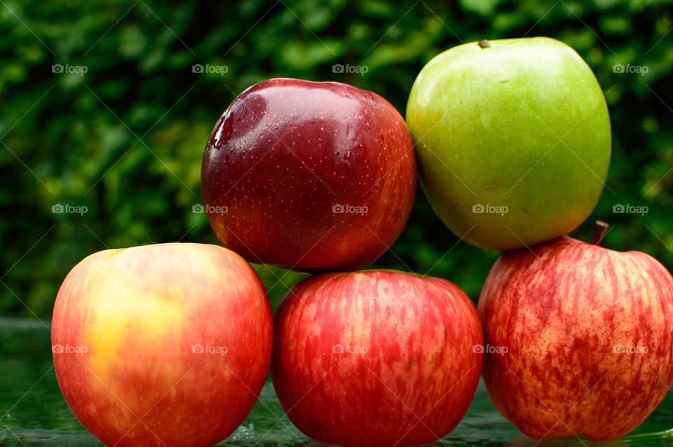 Stack of fresh apples