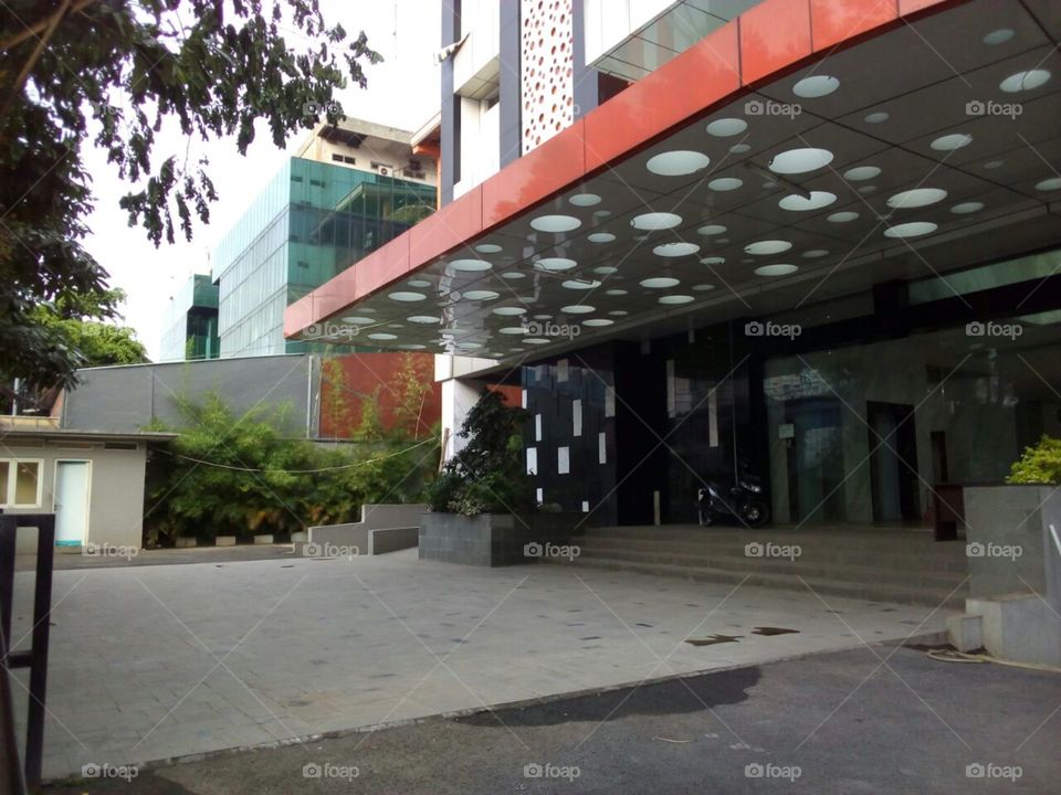 in front of office