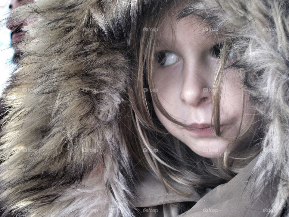 winter girl children cold by serbachs