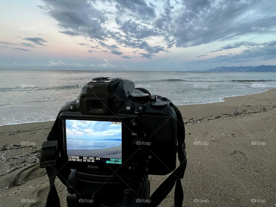 Taking photo at the sea