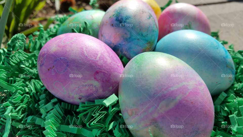 shaving cream eggs. the grandkids and I made easter eggs with shaving cream and crayons this year