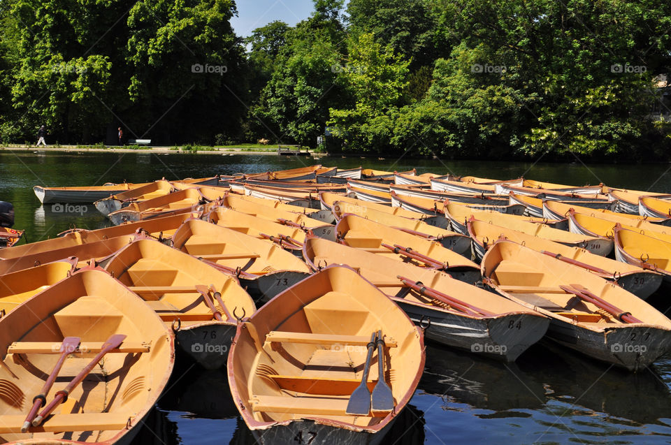 little boats in the park lake