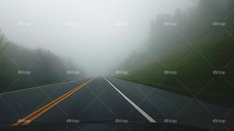 Foggy morning drive to work