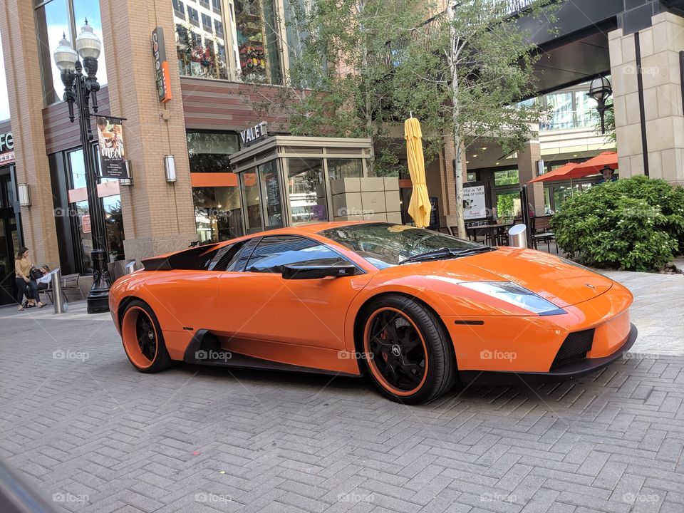 Orange Lambo. no other description is required.