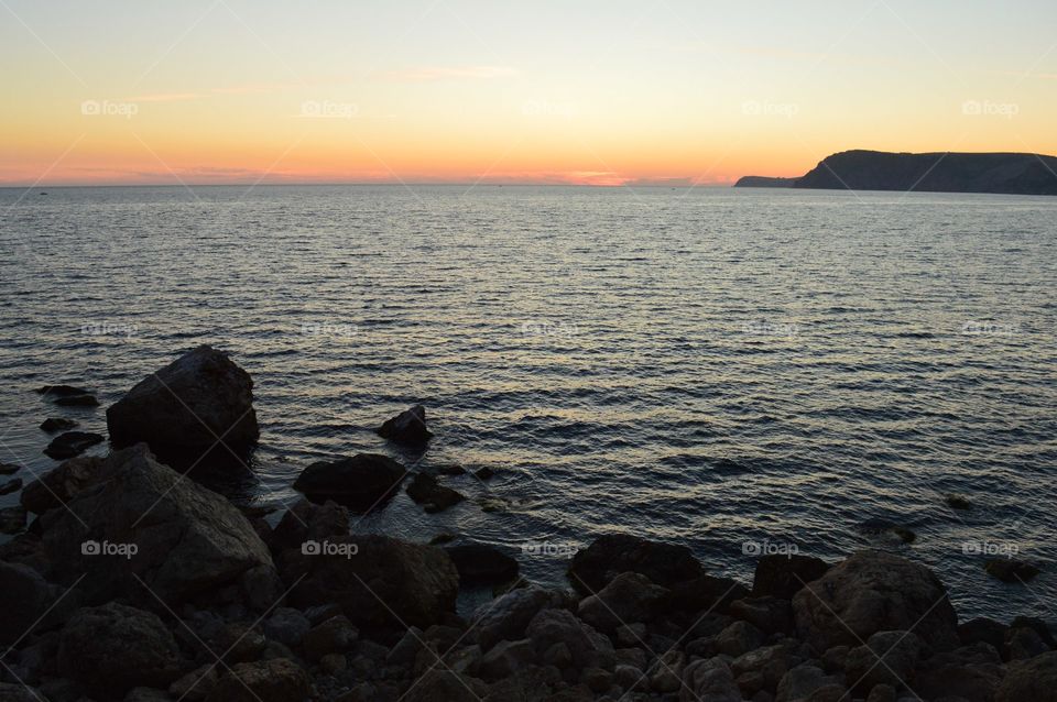 sea landscape at sunset