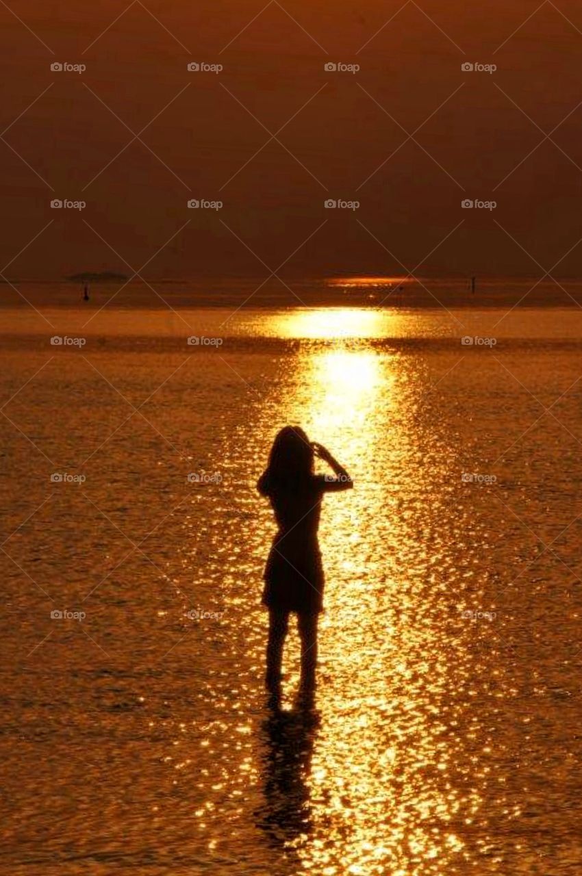 Girl in golden light 