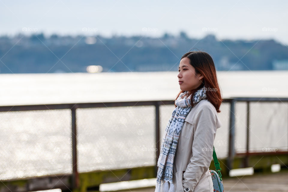 Girl at coast