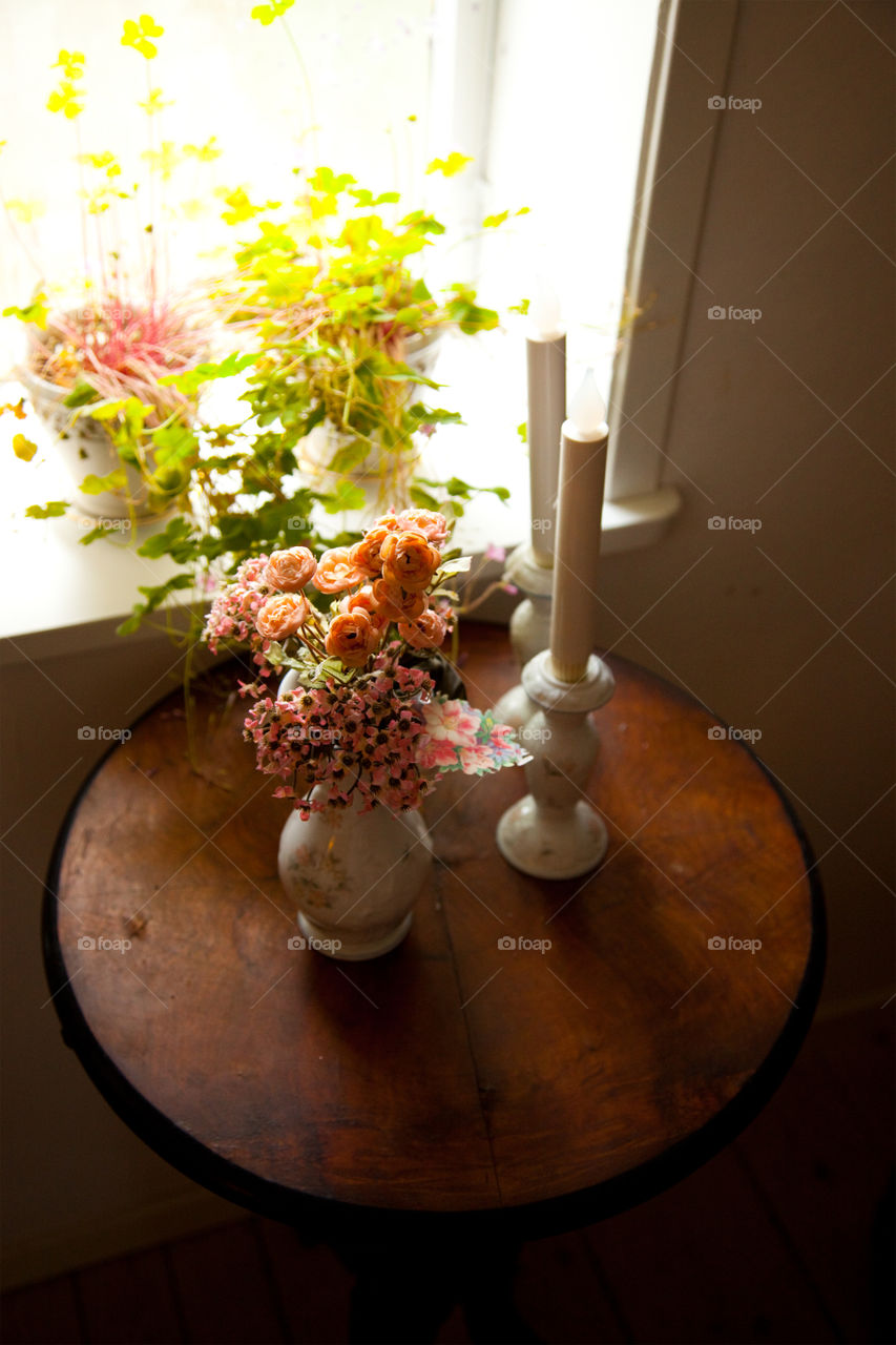 flowers on table
