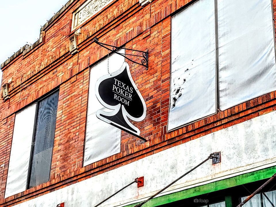 Texas poker room store sign and store front