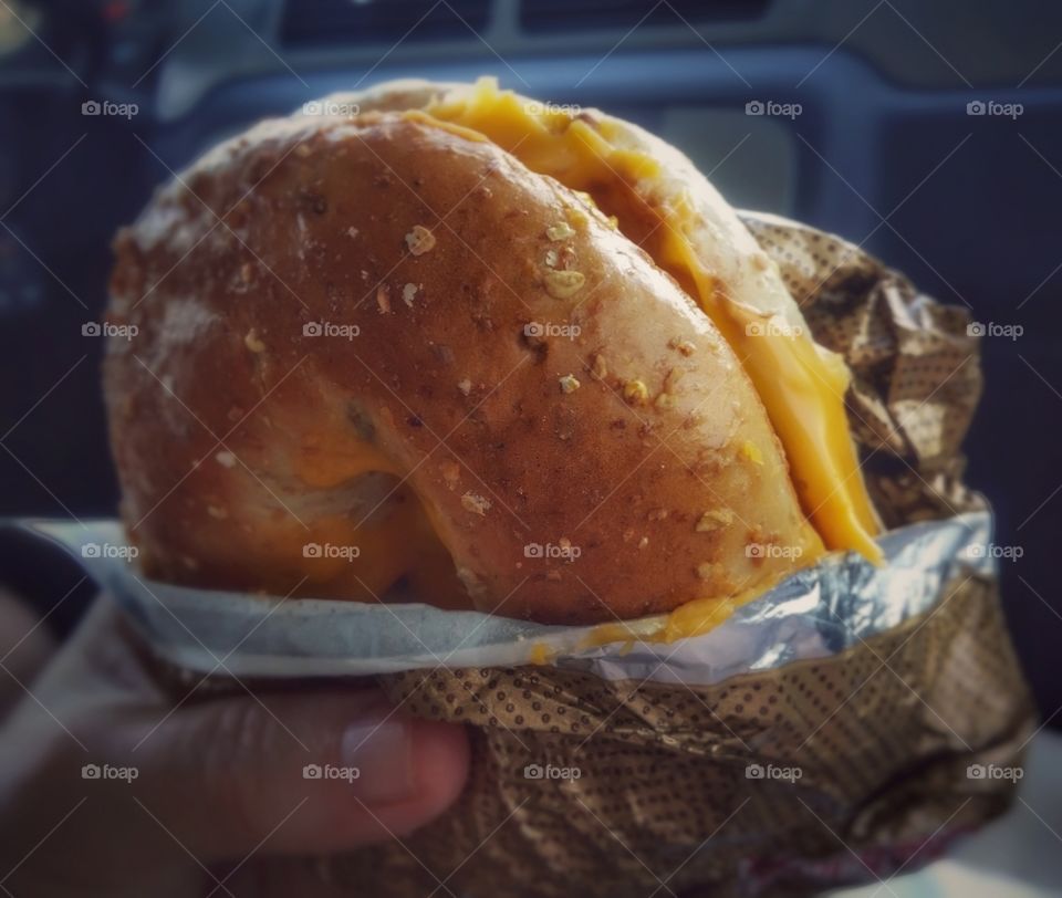 Chicken and cheese bagel