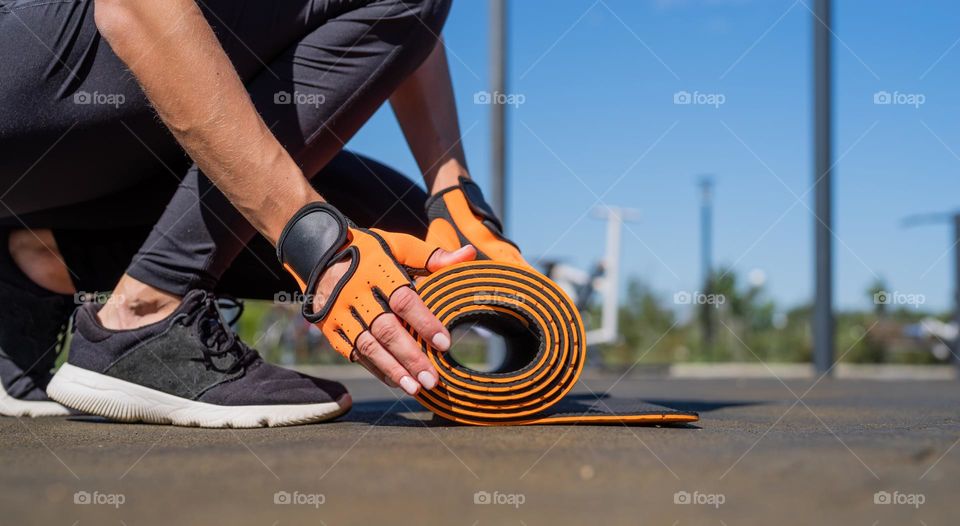 woman working out outdoors