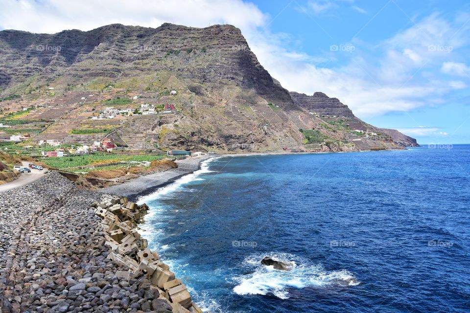 hermigua beach on la gomera canary island in Spain