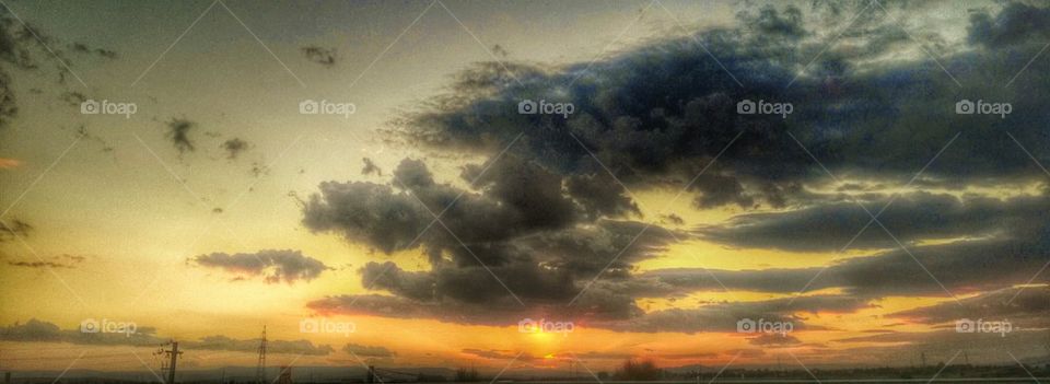 sunset, catania, cloud, sun, Sicily, Italy,